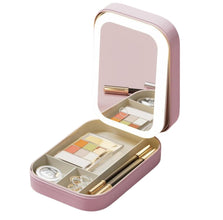 Portable Makeup Box with LED Mirror and Touch Light